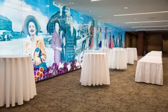 LBJ Upper Lobby set for a reception
