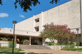 Exterior of the south side of TCC on a bright day.