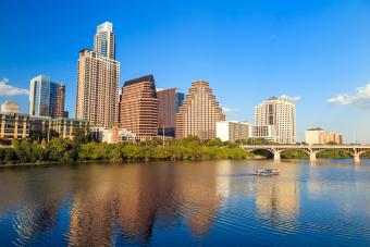 River view of downtown Austin skyline