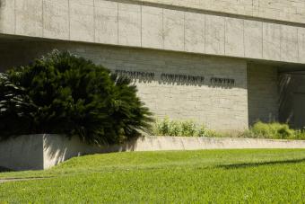 Thompson Conference Center building exterior with building sign 